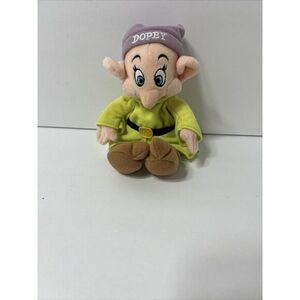 Disney Store 8" Plush Mini Bean Bag Dopey Snow‎ White And The Seven 7 Dwarfs